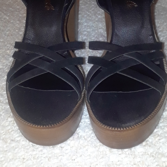 Free People Lanely Suede Platform Heels Black 39 - Picture 11 of 16